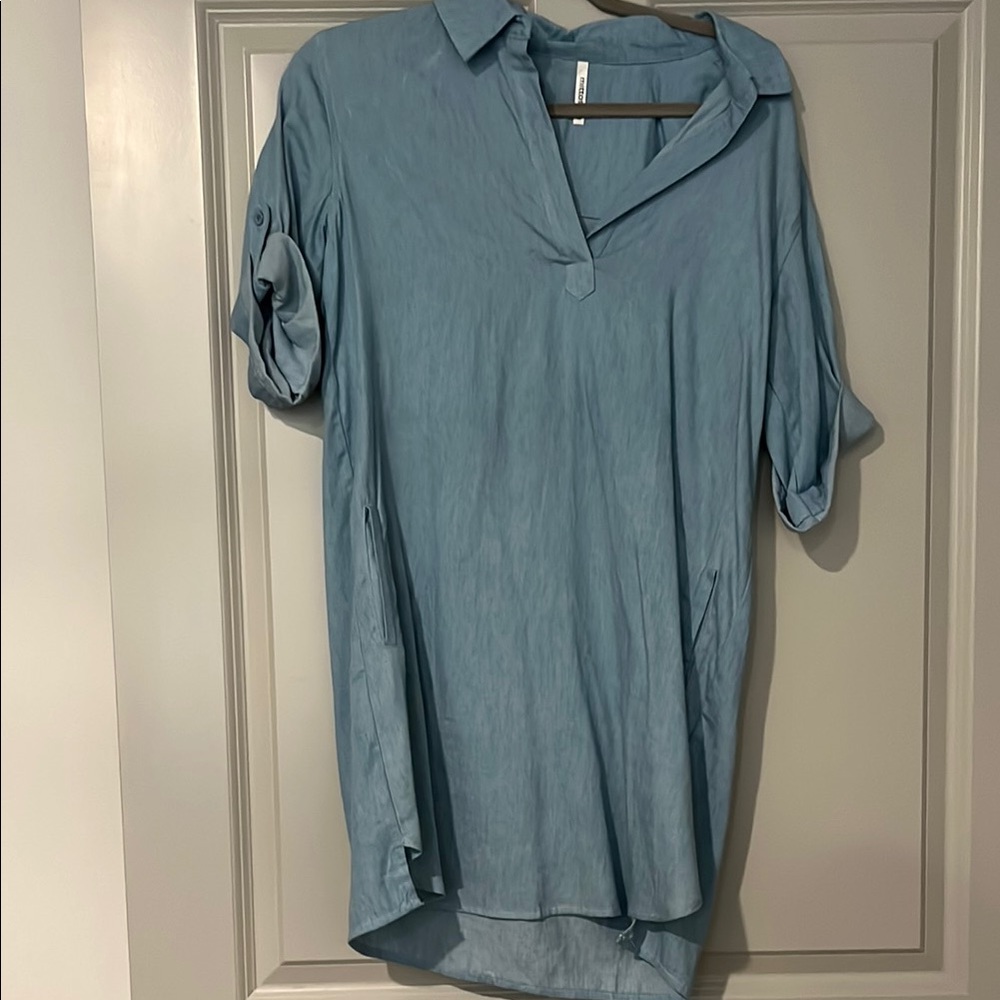 Light Blue Collared Dress